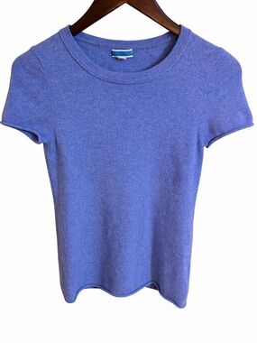J Crew Sleeve Crewneck Top - Blue 100% cashmere